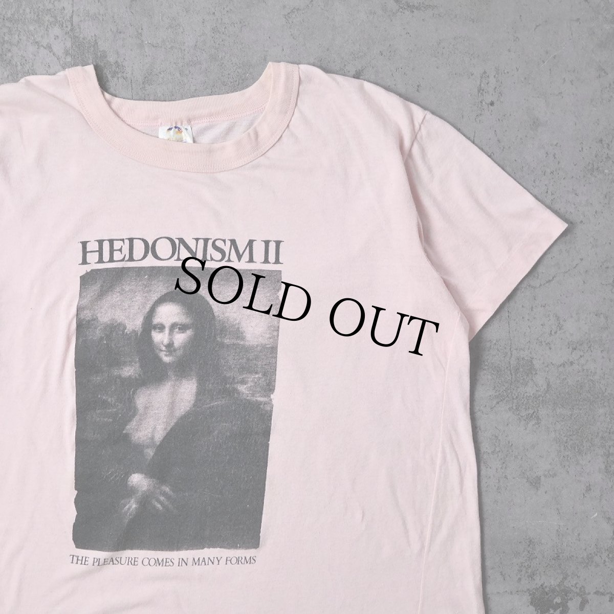 画像1: 80's HEDONISM II モナリザパロディ プリントTシャツ L (1)