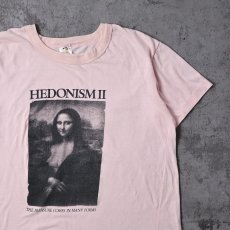 画像1: 80's HEDONISM II モナリザパロディ プリントTシャツ L (1)