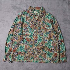 画像1: 50's VAN HEUSEN オールオーバーパターン レーヨンアロハシャツ L (1)