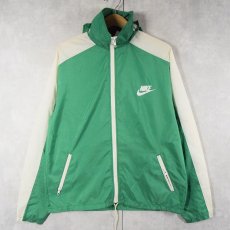 画像1: 80's NIKE 紺タグ ロゴプリント ナイロンジャケット M (1)