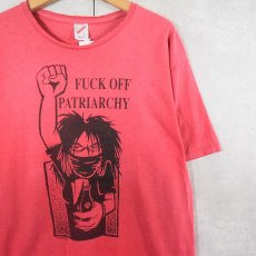 画像1: 90's "FUCK OFF PATRIARCHY TAKE BACK YOUR LIFE" メッセージプリントTシャツ L (1)