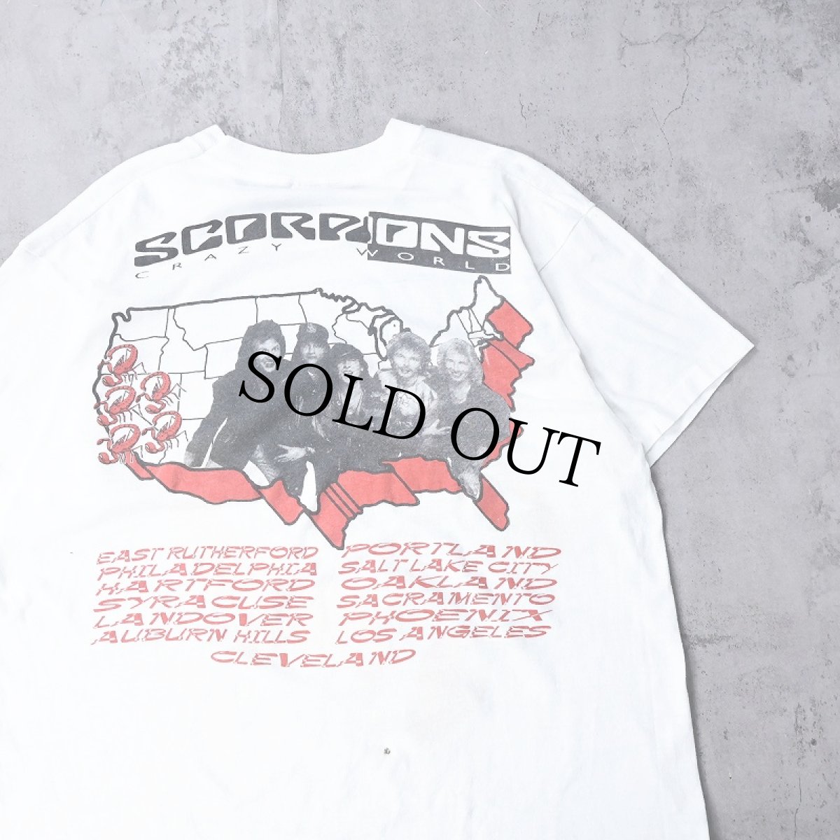 画像2: 90's SCORPIONS USA製 "CRAZY WORLD TOUR" ヘヴィメタルバンドツアーTシャツ XL (2)