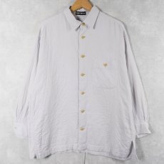 画像1: ISSEY MIYAKE ダブルフェイス コットンシャツ M (1)
