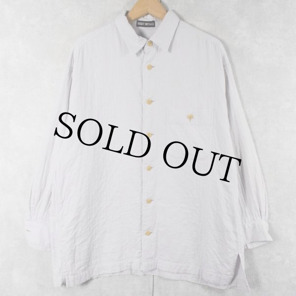 イッセイミヤケ　初期　80s　シルク＆コットン　アシンメトリー　長袖シャツ　S ISSEY MIYAKE PERMANENTE 1980s STRIPE SHIRT | LAYYER