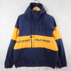 画像1: 90's POLO SPORT Ralph Lauren コットンジップパーカー NAVY S (1)