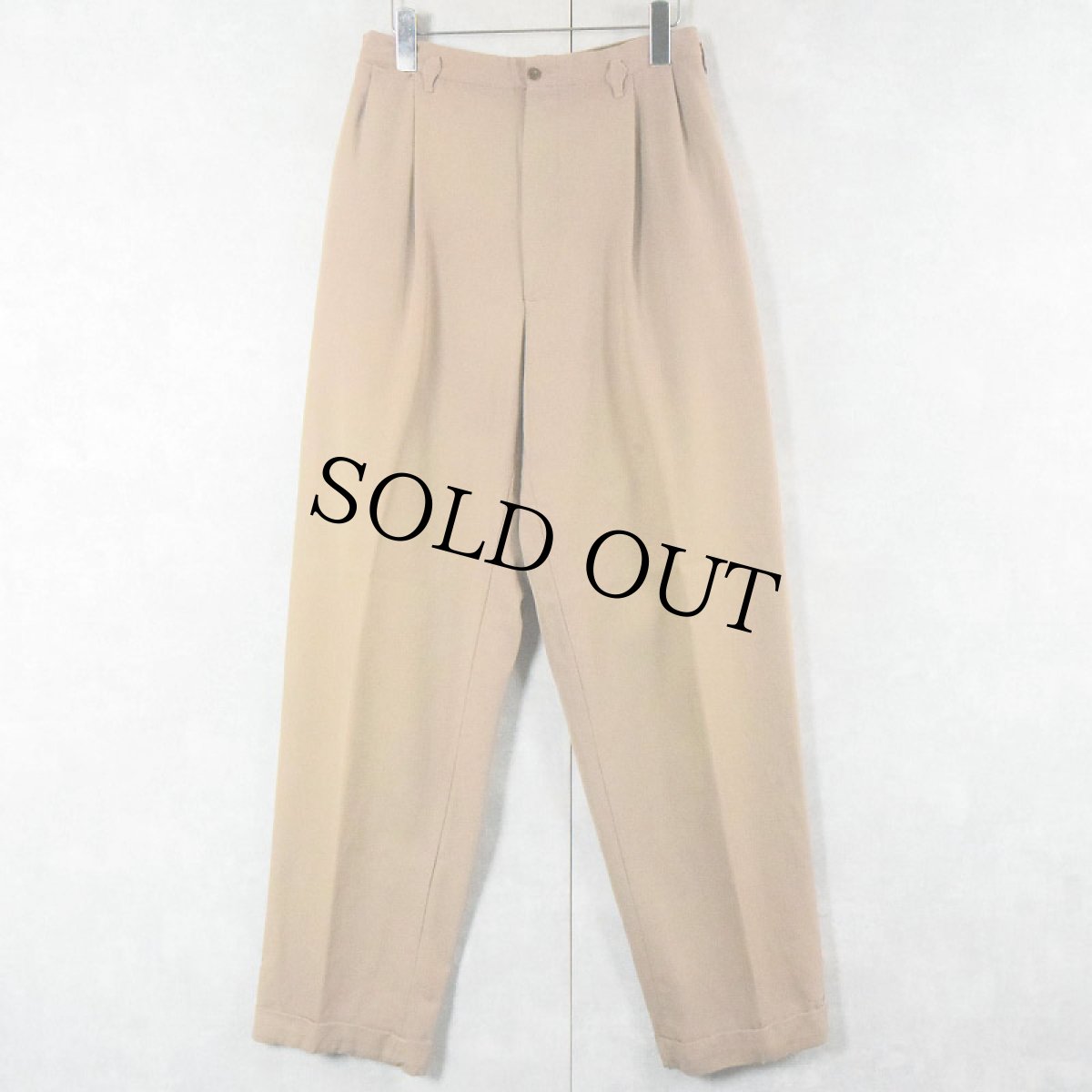 画像1: 50's ウールギャバジン 2タックスラックス W29 (1)