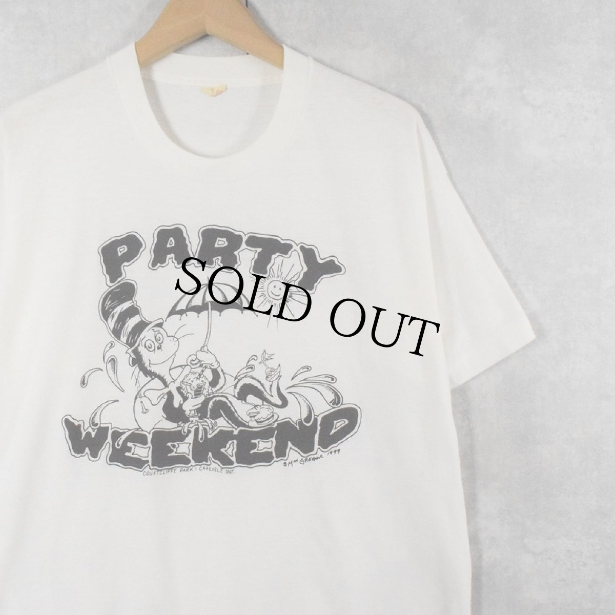 画像1: 90's Dr.Seuss CANADA製 "PARTY WEEKEND" キャラクタープリントTシャツ XL (1)