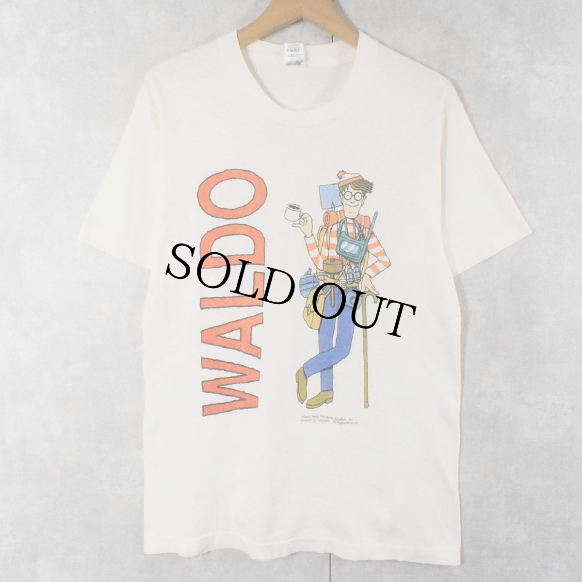 画像1: 90's WHERE'S WALDO? キャラクタープリントTシャツ M (1)