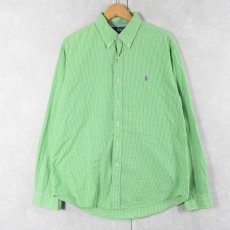 画像1: Ralph Lauren "CUSTOM FIT" ギンガムチェック柄 コットンボタンダウンシャツ L (1)