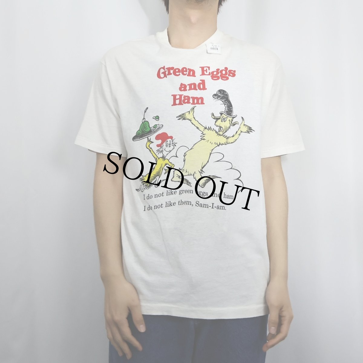 画像2: 80's Dr.Seuss USA製 "Green Eggs and Ham" キャラクタープリントTシャツ L (2)