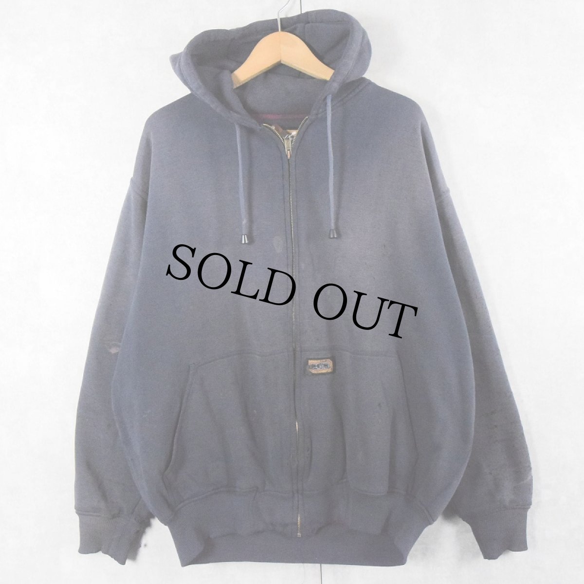 画像1: BIG SMITH フェードスウェットジップパーカー NAVY XL (1)
