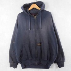 画像1: BIG SMITH フェードスウェットジップパーカー NAVY XL (1)