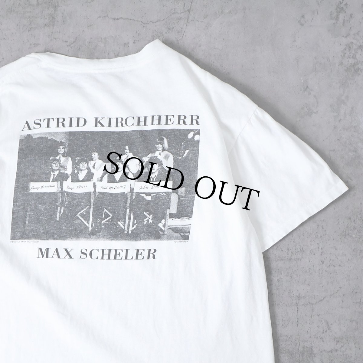 画像1: THE BEATLES "LIVEPOOL DAYS" ASTRID KIRCHHERR & MAX SCHELER ロックバンド フォトプリントTシャツ L (1)