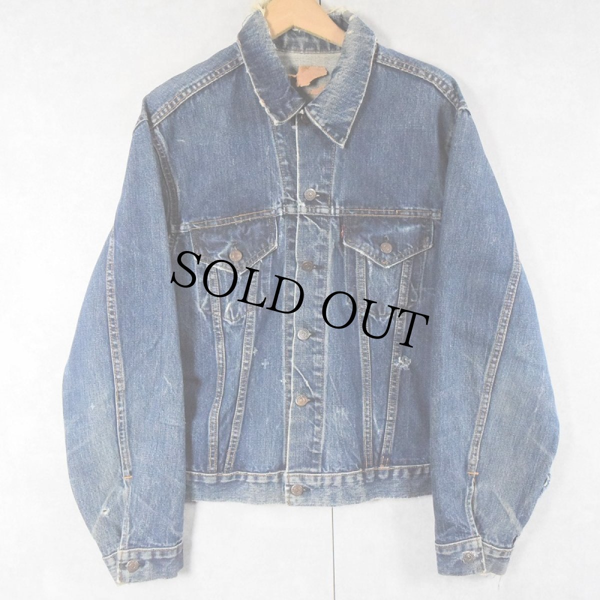 画像1: 60〜70's LEVI'S 70505 BIGE デニムジャケット SIZE48 (1)