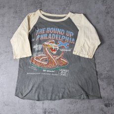 画像1: 80's "THE ROUND UP" パキ綿 ミュージックフェスティバル ラグランTシャツ (1)