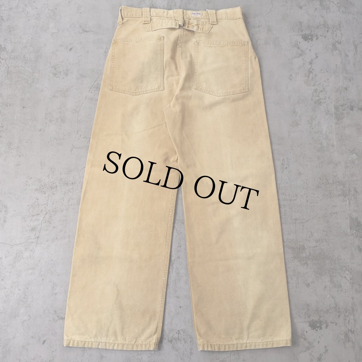画像2: 40's THE AMERICAN BRAND SANFORIZED シンチバック コットンダックパンツ W33 (2)