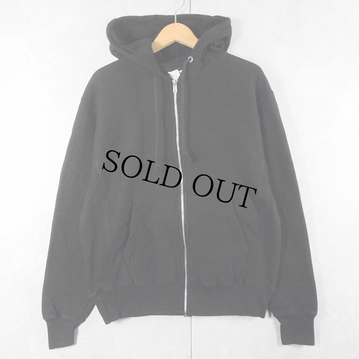 画像1: 2000's Champion REVERSE WEAVE 無地スウェットジップパーカー BLACK M (1)