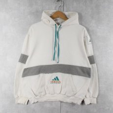 画像1: 90's adidas EQUIPMENT 切り替えデザインスウェットフーディ M (1)