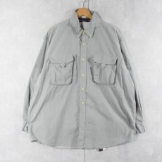 画像1: 90's ORVIS コットンナイロン フィッシングシャツ XL (1)