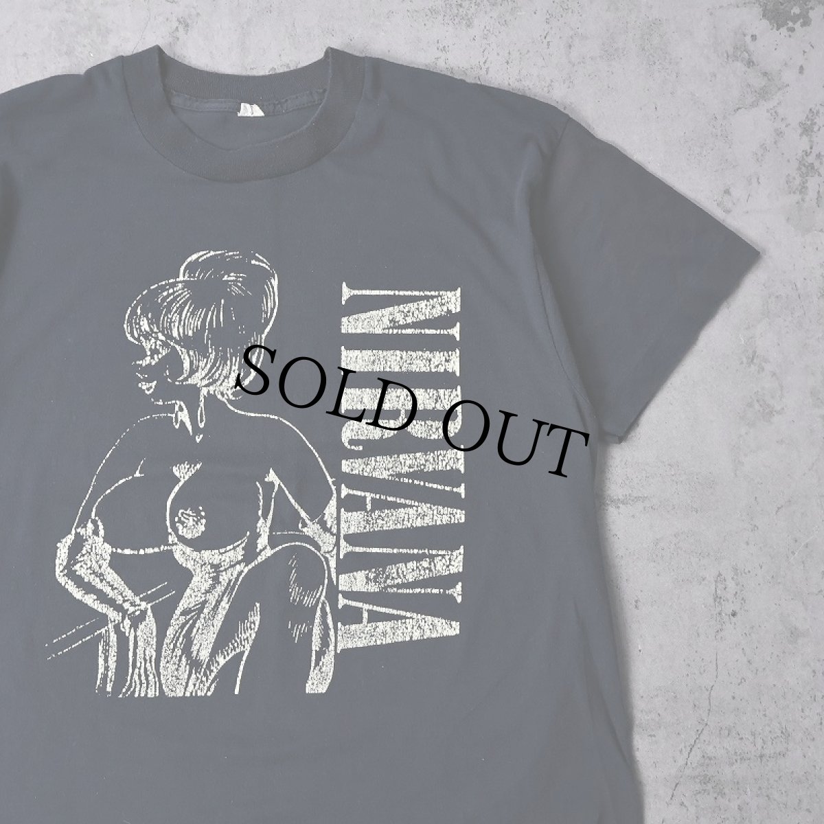 画像1: 80's NIRVANA "About a Girl" ロックバンド プリントTシャツ BLACK L (1)