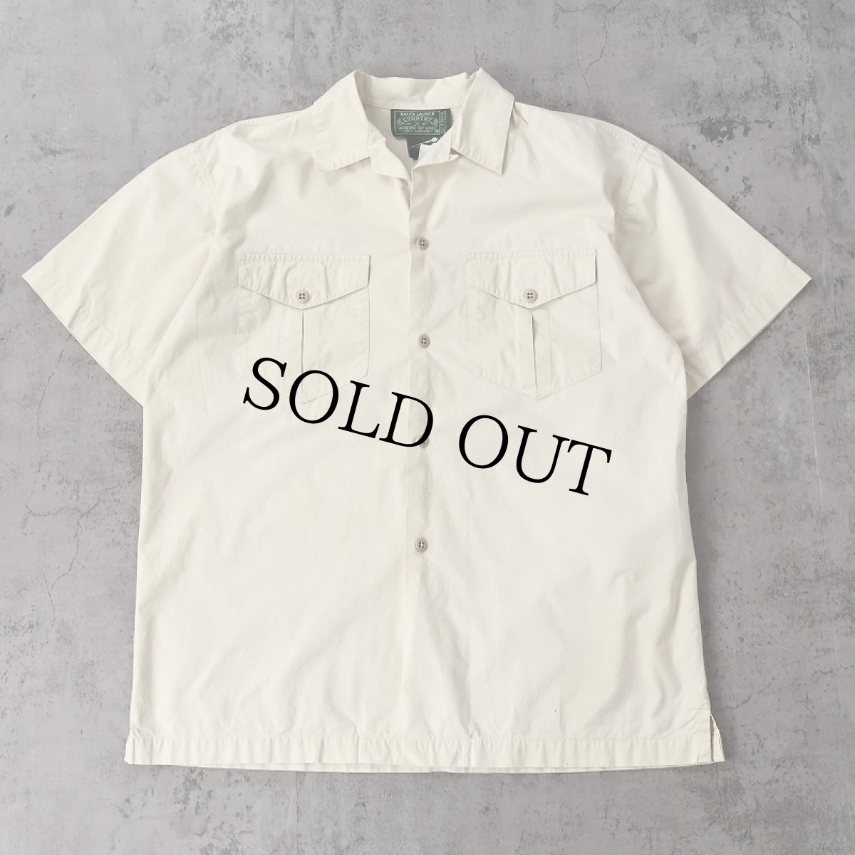 画像1: 80〜90's POLO COUNTRY Ralph Lauren コットンポプリン サファリシャツ M (1)