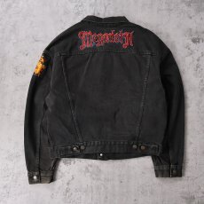 画像2: 90's〜 Levi's 70598 ロックバンドワッペンカスタム ブラックデニムジャケット  (2)