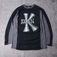画像1: 90's Korn USA製 メッシュ切り替え メタルバンドプリントロンT XL (1)