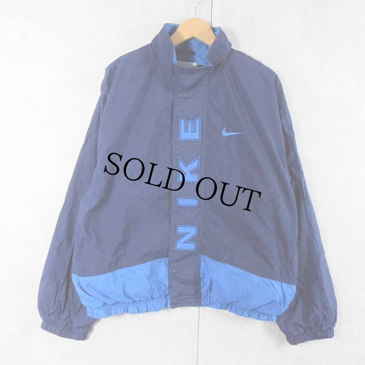 画像1: 90〜2000's NIKE 切り替えデザイン ナイロンジャケット NAVY M (1)