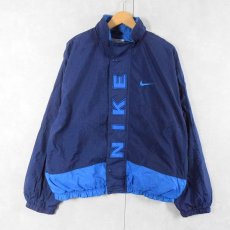 画像1: 90〜2000's NIKE 切り替えデザイン ナイロンジャケット NAVY M (1)