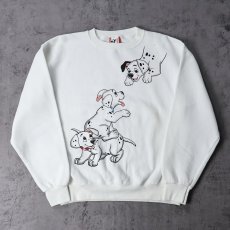 画像1: 90's Disney DESIGNS USA製 "101 DALMATIANS" キャラクタープリントスウェット S (1)