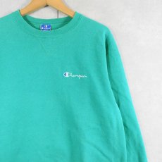 画像1: 90's Champion USA製 ロゴ刺繍 前V スウェット XL (1)