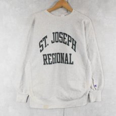 画像1: 90's Champion REVERSE WEAVE USA製 "ST. JOSEPH REGIONAL" 刺繍入り 染み込みプリントスウェット XL (1)