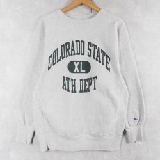 画像1: 90's Champion REVERSE WEAVE USA製 "COLORADO STATE ATH. DEPT" 染み込みプリントスウェット XL (1)