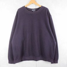 画像1: 90's LANDS' END 前V 鹿の子スウェット NAVY XXL (1)