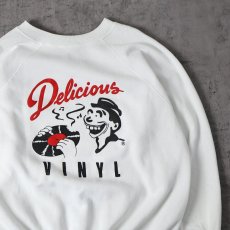 画像1: 80's Delicious Vinyl USA製 レコードレーベル プリントスウェット XL (1)