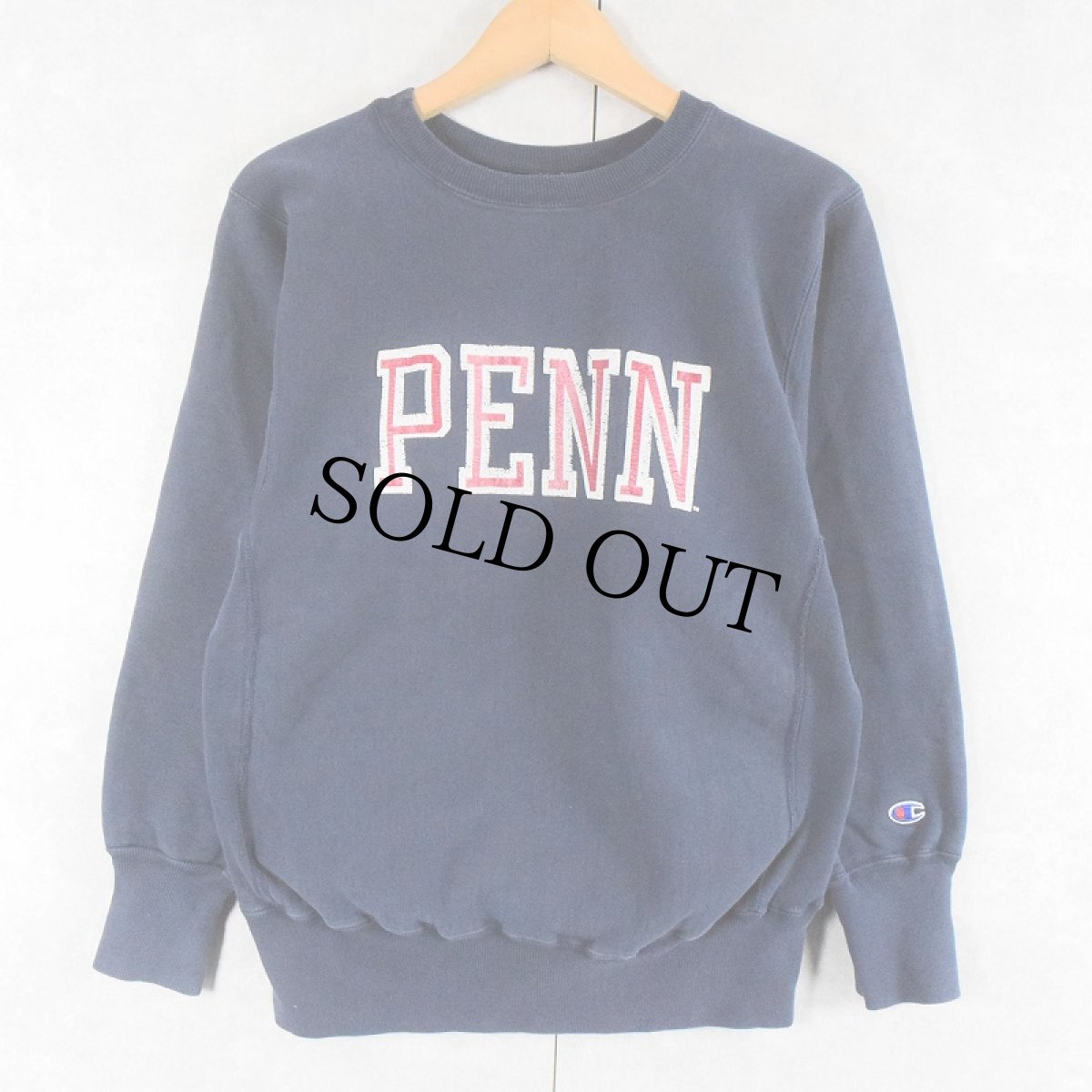 画像2: 90's Champion REVERSE WEAVE "PENNSYLVANIA" バックプリントスウェット NAVY M (2)