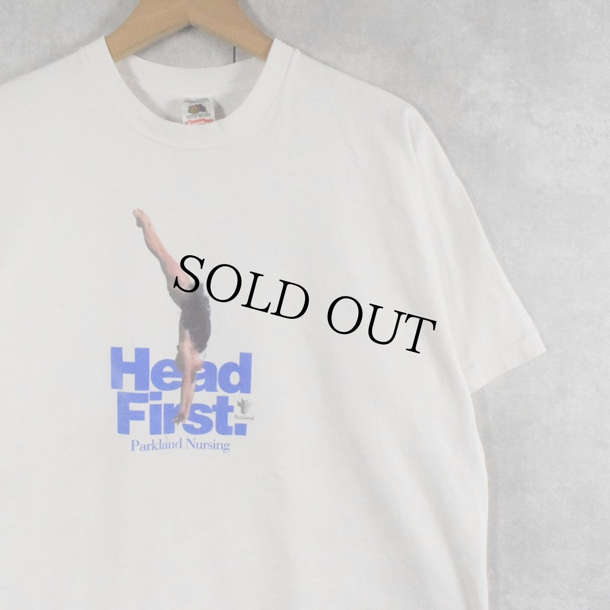 画像1: 90's Parkland Nursing "Head First." 病院プリントTシャツ XL (1)