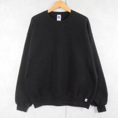 画像1: 90's〜 RUSSELL ATHLETIC 前V 無地スウェット BLACK XL (1)