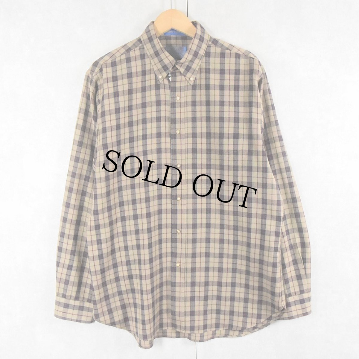画像1: 80's PENDLETON USA製 チェック柄 ウールボタンダウンシャツ L (1)