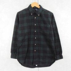 画像1: 70's PENDLETON USA製 チェック柄 ウールボタンダウンシャツ M (1)