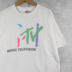 画像1: 90's MTV USA製 ケーブルチャンネル ロゴプリントTシャツ XL (1)