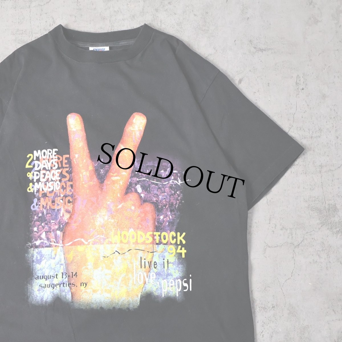 画像1: 90's PEPSI WOODSTOCK 94 LIVE IT ロックフェスティバル プリントTシャツ L (1)