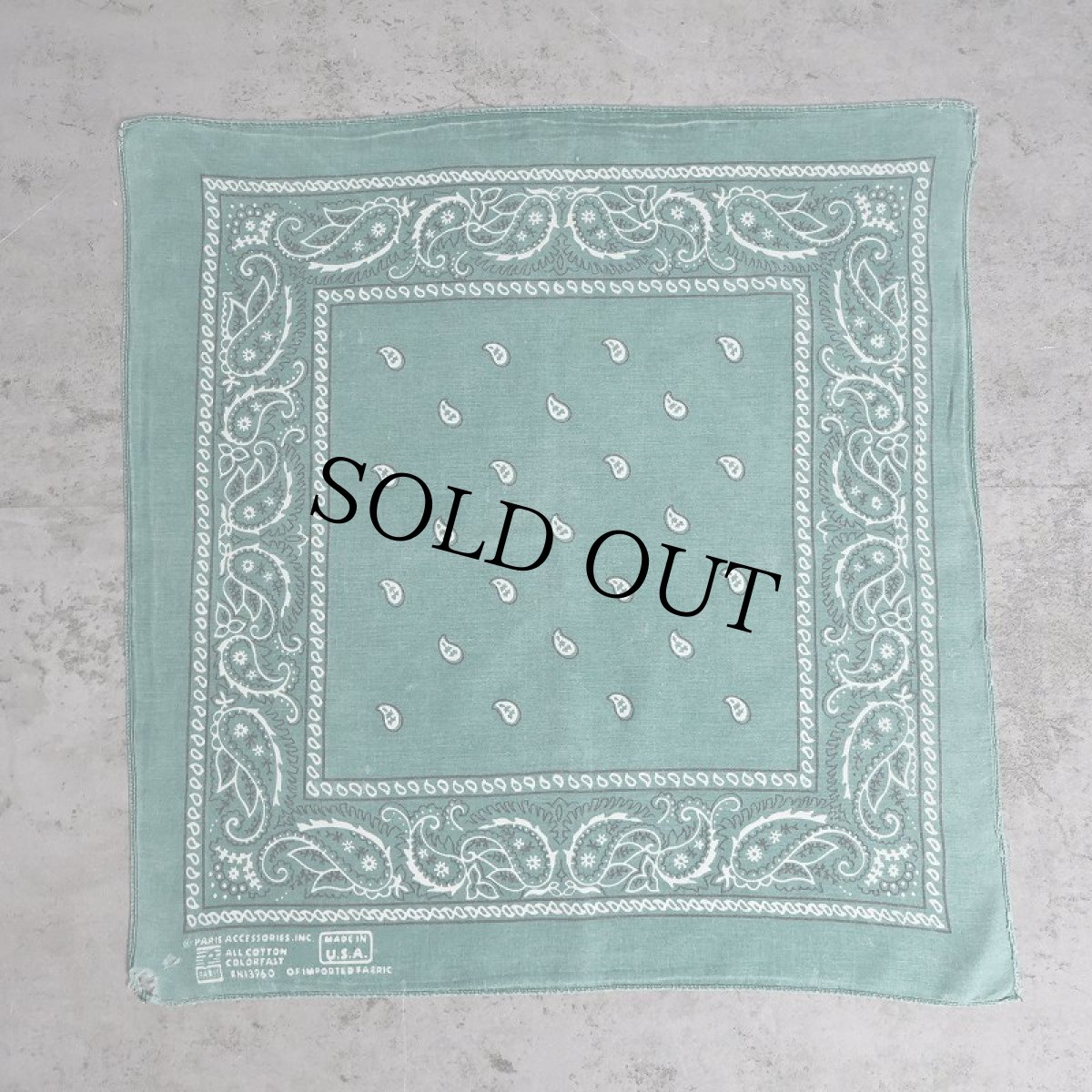 画像2: 80's PARIS ACCESSORIES,INC. USA製 ペイズリー柄 バンダナ (2)