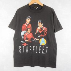 画像1: 90's STAR TREK USA製 "STARFLEET" SFテレビドラマプリントTシャツ L (1)
