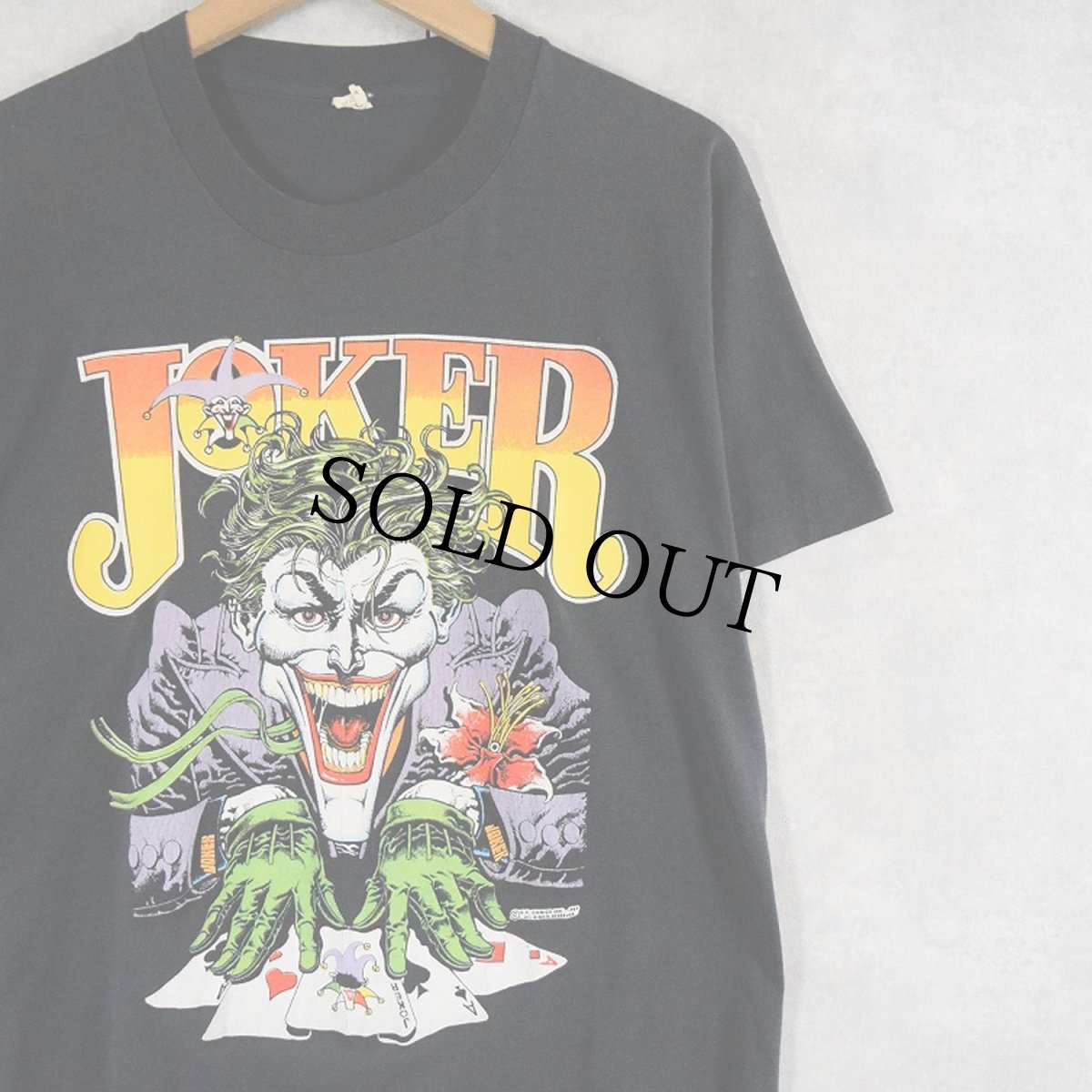 画像1: 【SALE】 80's D.D.COMICS USA製 "JOKER" キャラクタープリントTシャツ BLACK L (1)