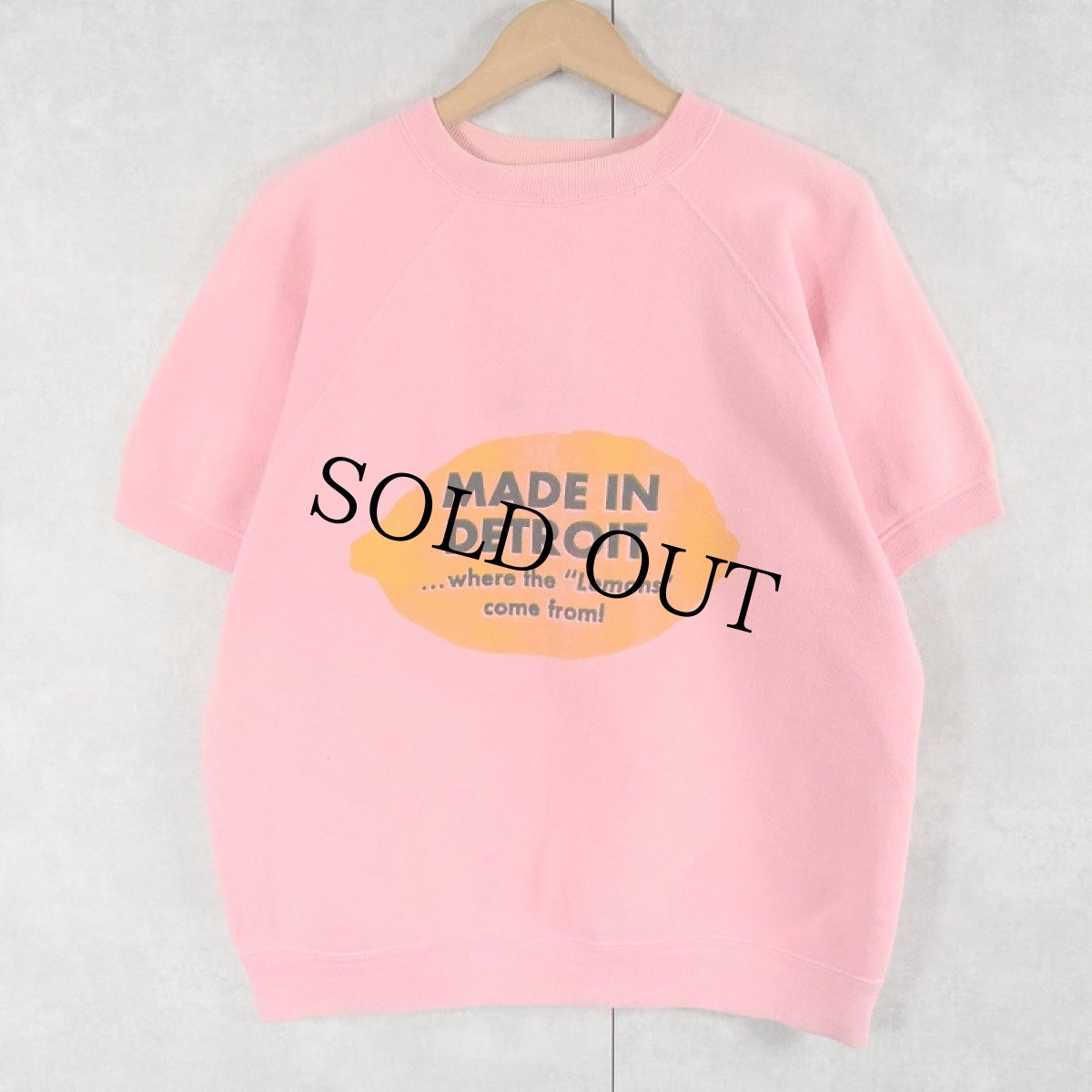 画像1: 60's "MADE IN DETROIT..." プリント半袖スウェット (1)