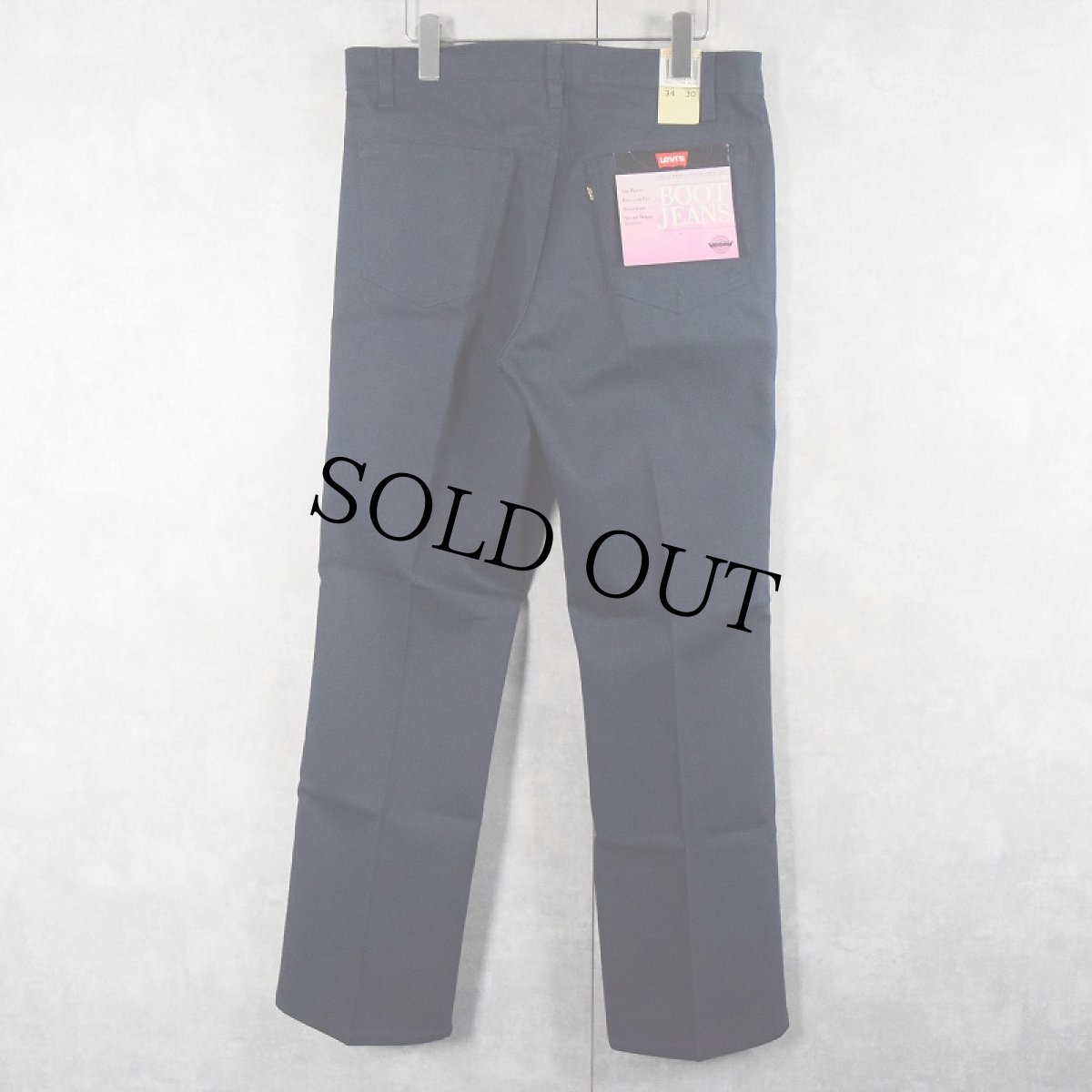 画像1: 80's Levi's 517 USA製 "STA-PREST" コットンピケパンツ NAVY フラッシャー付き DEADSTOCK W34 (1)