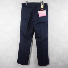 画像1: 80's Levi's 517 USA製 "STA-PREST" コットンピケパンツ NAVY フラッシャー付き DEADSTOCK W34 (1)