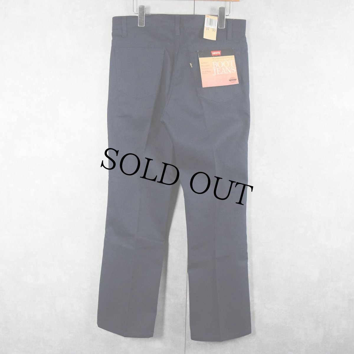 画像1: 80's Levi's 517 USA製 "STA-PREST" コットンピケパンツ NAVY フラッシャー付き DEADSTOCK W34 (1)
