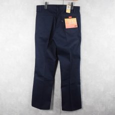 画像1: 80's Levi's 517 USA製 "STA-PREST" コットンピケパンツ NAVY フラッシャー付き DEADSTOCK W34 (1)